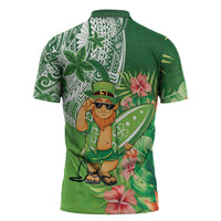 Aloha Hawaii St Patrick's Day Zipper Polo Shirt Polynesian Style LT05 - Polynesian Pride
