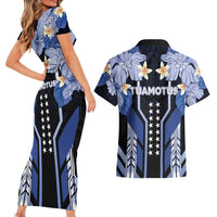 French Polynesia Tuamotu Archipelago Couples Matching Short Sleeve Bodycon Dress and Hawaiian Shirt Polynesian Pattern Unique Style LT05 - Polynesian Pride