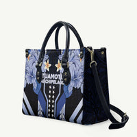 French Polynesia Tuamotu Archipelago Leather Bag Polynesian Pattern Unique Style LT05 Navy - Polynesian Pride