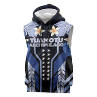 French Polynesia Tuamotu Archipelago Sleeveless Hoodie Polynesian Pattern Unique Style LT05 Navy - Polynesian Pride