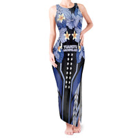 French Polynesia Tuamotu Archipelago Tank Maxi Dress Polynesian Pattern Unique Style LT05 Women Navy - Polynesian Pride