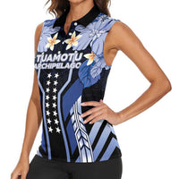 French Polynesia Tuamotu Archipelago Women Sleeveless Polo Shirt Polynesian Pattern Unique Style LT05 - Polynesian Pride