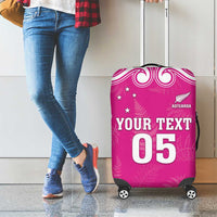 New Zealand Fern Women Rugby Custom Luggage Cover Pink Maori Pattern