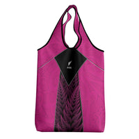New Zealand Fern Rugby Grocery Bag Pink Maori Pattern