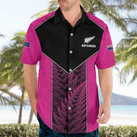 New Zealand Fern Rugby Custom Hawaiian Shirt Pink Maori Pattern