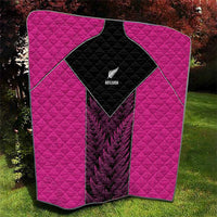 New Zealand Fern Rugby Quilt Pink Maori Pattern