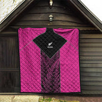 New Zealand Fern Rugby Quilt Pink Maori Pattern