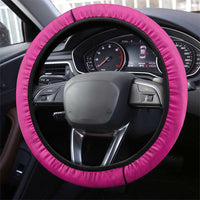 New Zealand Fern Rugby Steering Wheel Cover Pink Maori Pattern