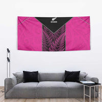 New Zealand Fern Rugby Tapestry Pink Maori Pattern