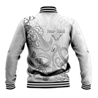 Personalised Brain Cancer Awareness Baseball Jacket Ribbon Polynesian Pattern LT05 - Polynesian Pride