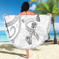 Brain Cancer Awareness Beach Blanket Ribbon Polynesian Pattern LT05 - Polynesian Pride