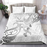 Brain Cancer Awareness Bedding Set Ribbon Polynesian Pattern