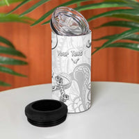 Personalised Brain Cancer Awareness 4 in 1 Can Cooler Tumbler Ribbon Polynesian Pattern LT05 - Polynesian Pride