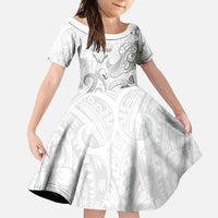 Personalised Brain Cancer Awareness Family Matching Off Shoulder Maxi Dress and Hawaiian Shirt Ribbon Polynesian Pattern