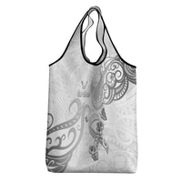 Brain Cancer Awareness Grocery Bag Ribbon Polynesian Pattern