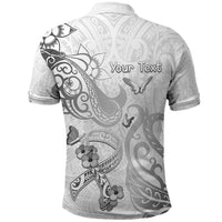 Personalised Brain Cancer Awareness Polo Shirt Ribbon Polynesian Pattern