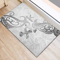 Brain Cancer Awareness Rubber Doormat Ribbon Polynesian Pattern LT05 - Polynesian Pride