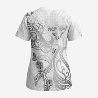 Personalised Brain Cancer Awareness Scrub Top Ribbon Polynesian Pattern LT05 - Polynesian Pride