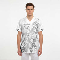 Personalised Brain Cancer Awareness Scrub Top Ribbon Polynesian Pattern LT05 - Polynesian Pride