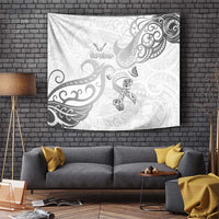 Brain Cancer Awareness Tapestry Ribbon Polynesian Pattern