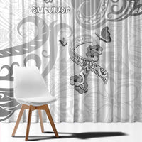 Brain Cancer Awareness Window Curtain Ribbon Polynesian Pattern LT05 - Polynesian Pride