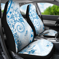 Polynesian Pattern With Plumeria Flowers Car Seat Cover Blue