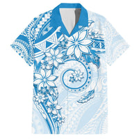 Polynesian Pattern With Plumeria Flowers Hawaiian Shirt Blue LT05 Blue - Polynesian Pride