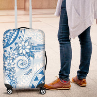 Polynesian Pattern With Plumeria Flowers Luggage Cover Blue LT05 Blue - Polynesian Pride