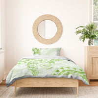 Polynesian Pattern With Plumeria Flowers Bedding Set Lime Green LT05 - Polynesian Pride