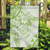 Polynesian Pattern With Plumeria Flowers Garden Flag Lime Green LT05 Garden Flag Lime Green - Polynesian Pride