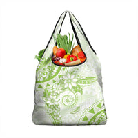 Polynesian Pattern With Plumeria Flowers Grocery Bag Lime Green LT05 1-pack One Size Lime Green - Polynesian Pride