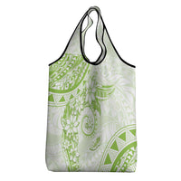 Polynesian Pattern With Plumeria Flowers Grocery Bag Lime Green LT05 - Polynesian Pride