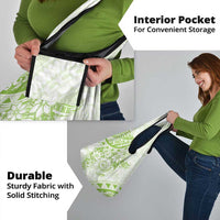 Polynesian Pattern With Plumeria Flowers Grocery Bag Lime Green LT05 - Polynesian Pride