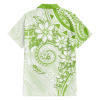Polynesian Pattern With Plumeria Flowers Hawaiian Shirt Lime Green LT05 - Polynesian Pride