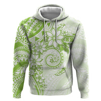 Polynesian Pattern With Plumeria Flowers Hoodie Lime Green LT05 Pullover Hoodie Lime Green - Polynesian Pride