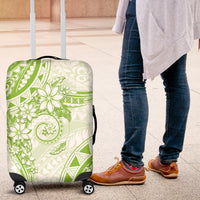 Polynesian Pattern With Plumeria Flowers Luggage Cover Lime Green LT05 Lime Green - Polynesian Pride