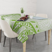 Polynesian Pattern With Plumeria Flowers Tablecloth Lime Green LT05 - Polynesian Pride