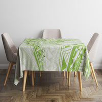 Polynesian Pattern With Plumeria Flowers Tablecloth Lime Green LT05 - Polynesian Pride