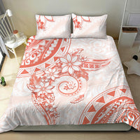 Polynesian Pattern With Plumeria Flowers Bedding Set Orange Peach LT05 - Polynesian Pride