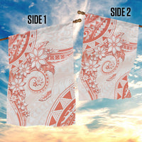 Polynesian Pattern With Plumeria Flowers Garden Flag Orange Peach LT05 - Polynesian Pride
