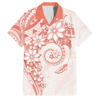 Polynesian Pattern With Plumeria Flowers Hawaiian Shirt Orange Peach LT05 Peach - Polynesian Pride