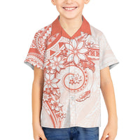 Polynesian Pattern With Plumeria Flowers Hawaiian Shirt Orange Peach LT05 - Polynesian Pride