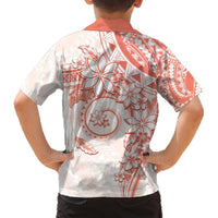 Polynesian Pattern With Plumeria Flowers Hawaiian Shirt Orange Peach LT05 - Polynesian Pride