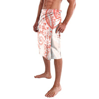 Polynesian Pattern With Plumeria Flowers Lavalava Orange Peach LT05 - Polynesian Pride