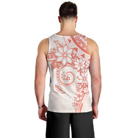 Polynesian Pattern With Plumeria Flowers Men Tank Top Orange Peach LT05 - Polynesian Pride