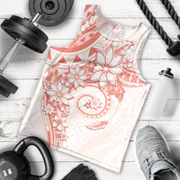 Polynesian Pattern With Plumeria Flowers Men Tank Top Orange Peach LT05 - Polynesian Pride