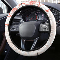 Polynesian Pattern With Plumeria Flowers Steering Wheel Cover Orange Peach LT05 - Polynesian Pride