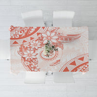 Polynesian Pattern With Plumeria Flowers Tablecloth Orange Peach LT05 Peach - Polynesian Pride