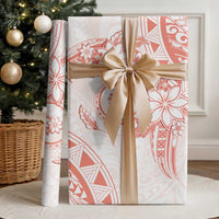 Polynesian Pattern With Plumeria Flowers Wrapping Paper Orange Peach LT05 - Polynesian Pride