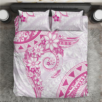 Polynesian Pattern With Plumeria Flowers Bedding Set Pink LT05 Pink - Polynesian Pride